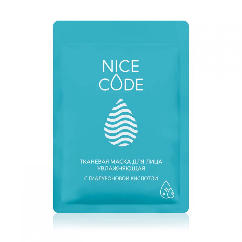 Тканевая маска для лица увлажняющая с гиалуроновой кислотой NICE CODE, 24 мл